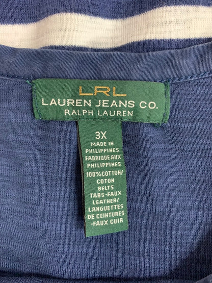 3X Lauren Jeans Co.  Pullover Striped Tshirt Dress Navy White Cotton