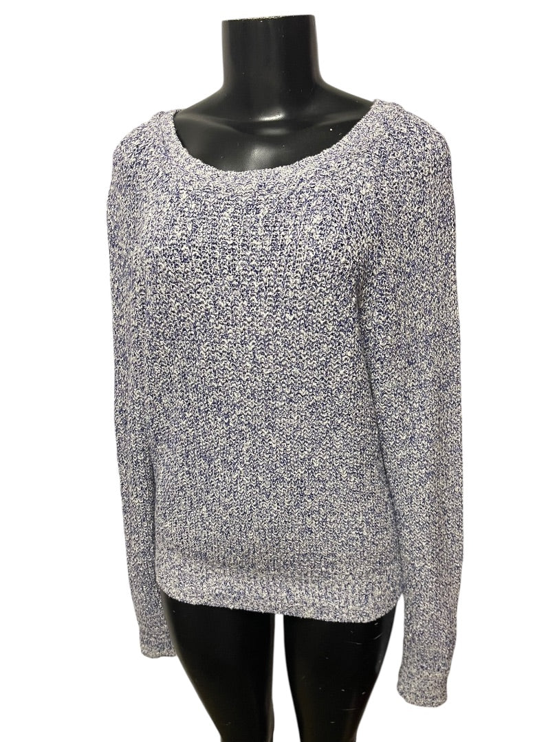 Medium Free People Womens Marled Knit Sweater Purple White