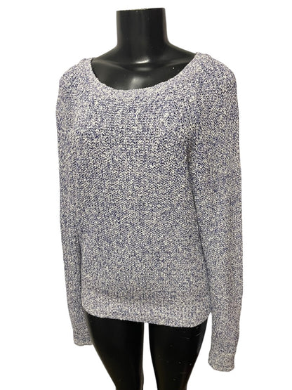 Medium Free People Womens Marled Knit Sweater Purple White