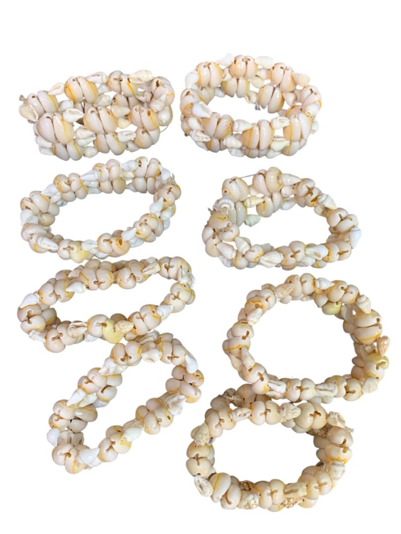 Set of 8 Seashell Napkin Rings Cowrie Shell Beach Home