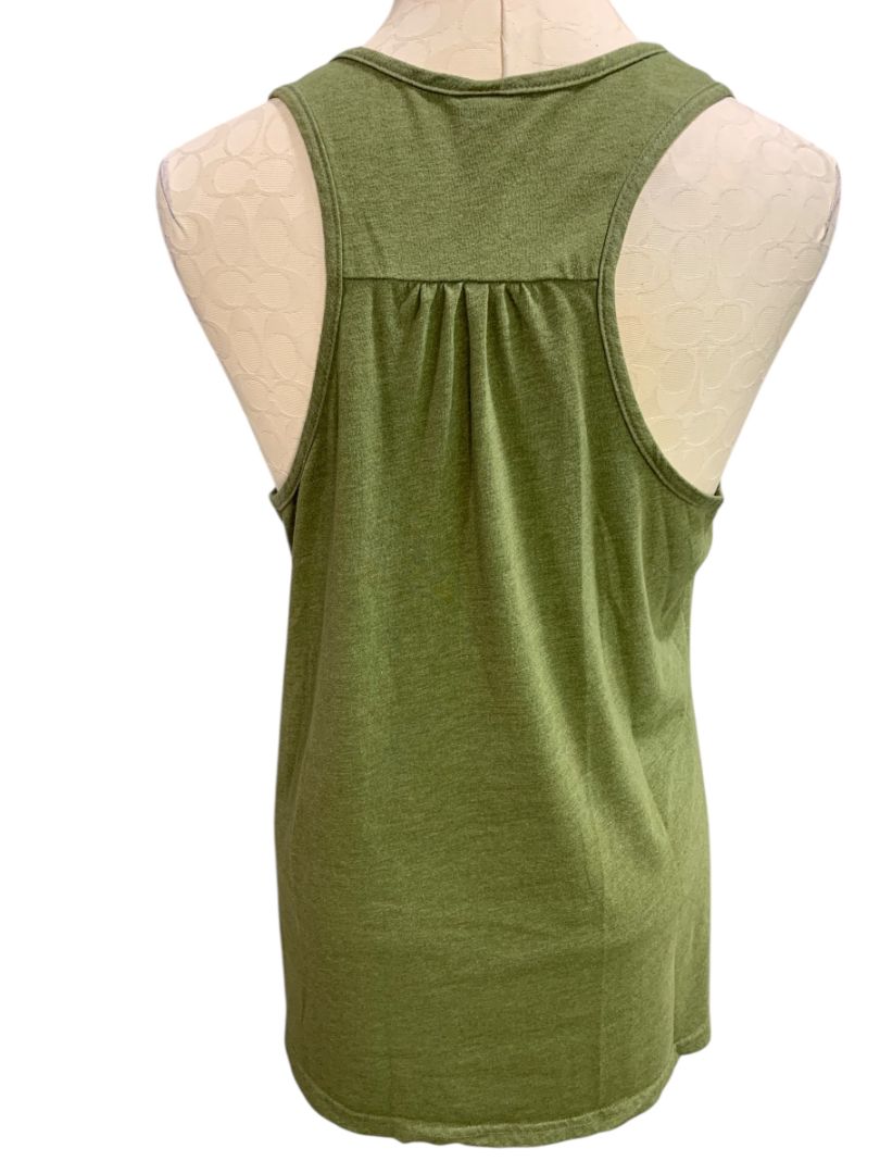 XXL Soul Flower Womens Olive Green Tank Top Good Vibes