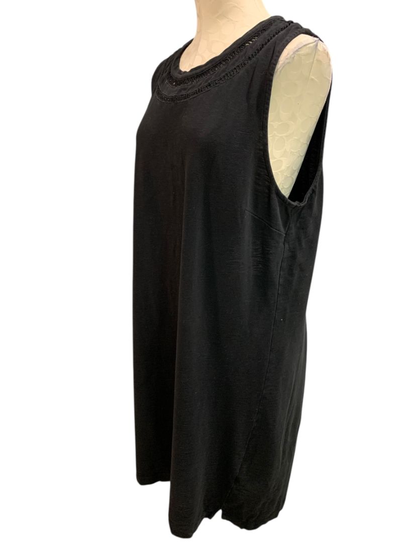 XL Talbots Shift Dress Sleeveless Black Knit Cotton
