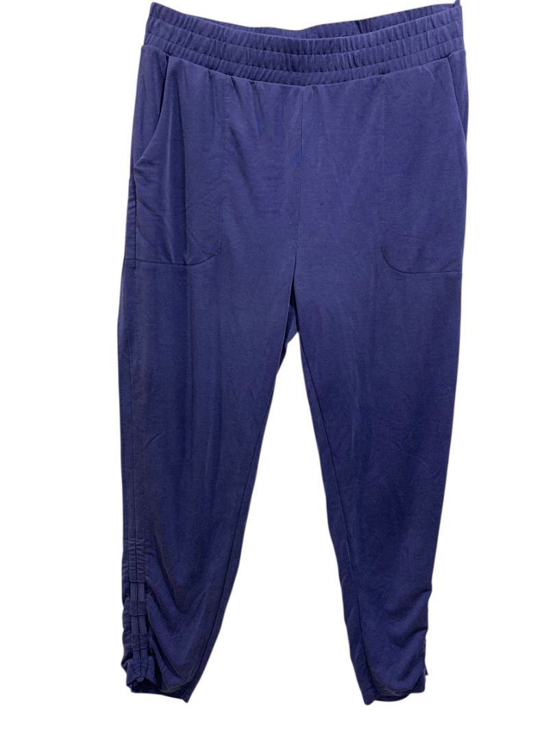 XXL Fabletics Womens Navy Blue Pull On Pants Pockets Ruched Calf