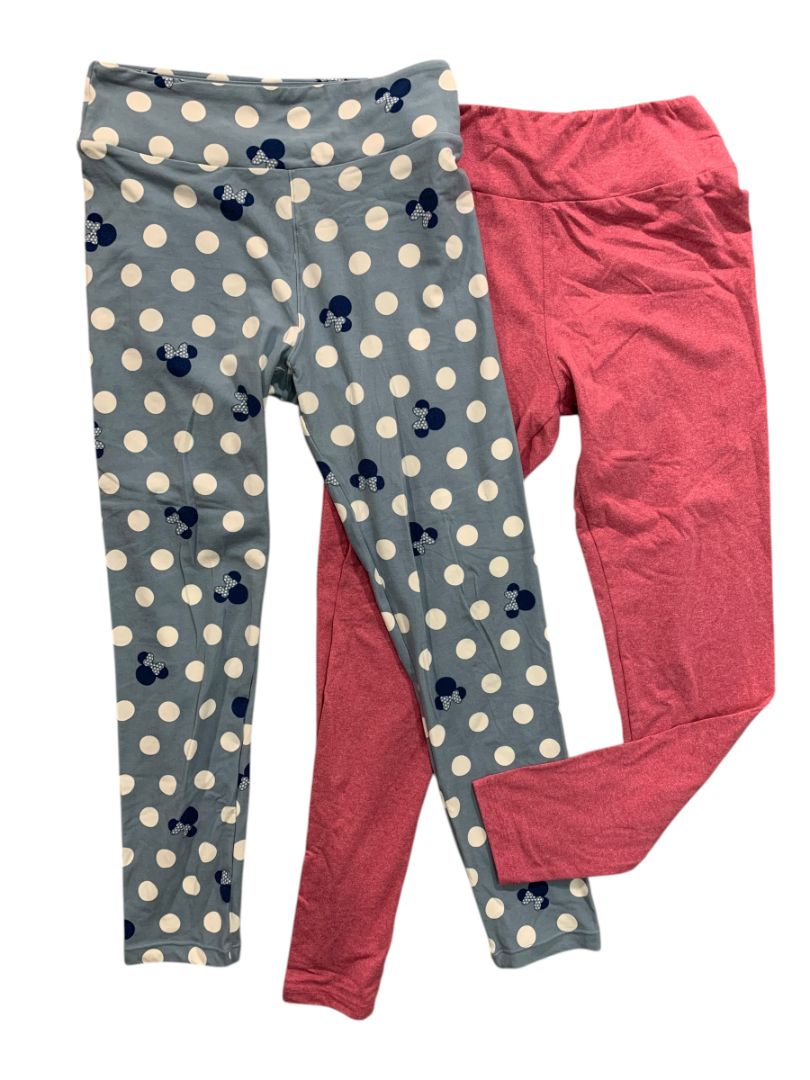 One Size LulaRoe Womens Leggings 2 Pair Pink Minnie Blue