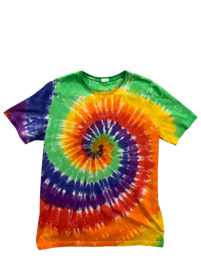 Size XL Adult Tie Dye Tshirt Short Sleeve Bright Spiral