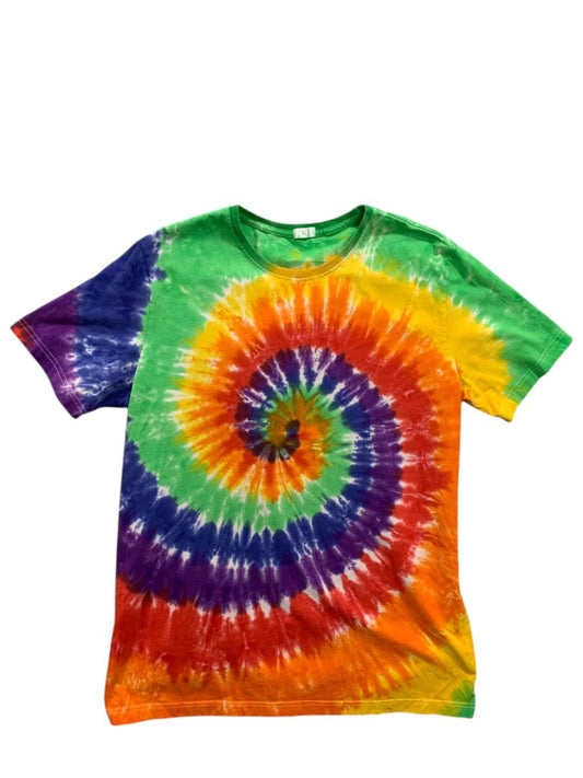 Size XL Adult Tie Dye Tshirt Short Sleeve Bright Spiral