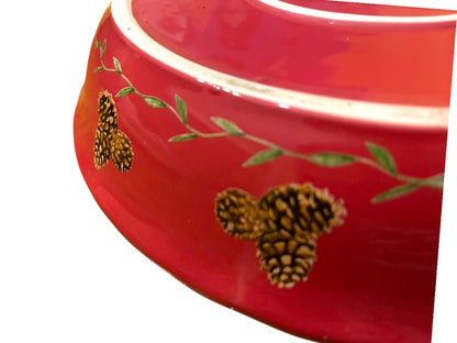 10" Nantucket Home Wreath Pie Plate Red Baking Dish Christmas