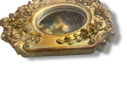 Small Wall Hanging Accent Mirror Shabby Chic Resin 5.25"h x 4.75"w