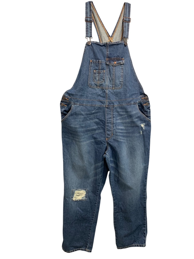 XXL Mossimo Womens Denim Bib Overalls Distressed Jean