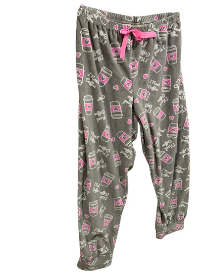 3X Bobbie Brooks Sleepwear Womens PJ Pants Fleece Coffee Print