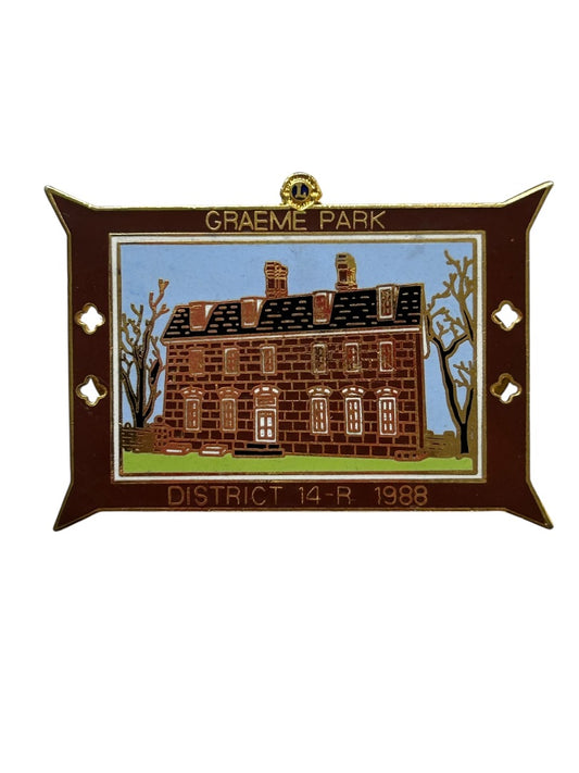 Graeme Park District 14-R 1988 Goldtone Enameled Pin Double Back 1.4" x 2"
