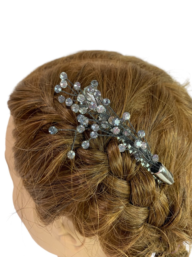 Vintage Plastic Hair Comb Rhinestone Spray Formal Updo 3 Inch