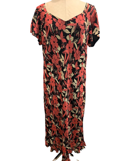 Size 18W Style & Co Woman Pullover Floral Maxidress Lined Rayon