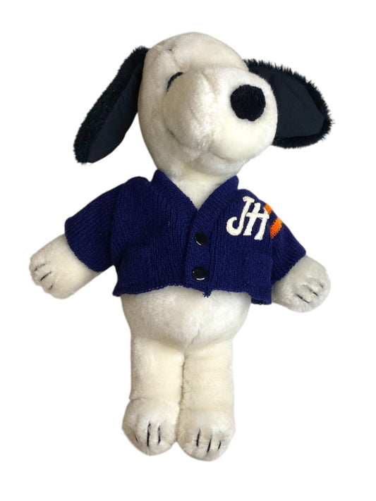 Vintage Snoopy Peanuts Plush Letterman Jacket "JH" 10.5 Inch