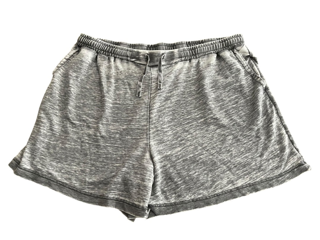 3X June & Delancey Elastic Waist Drawstring Shorts Gray Womens