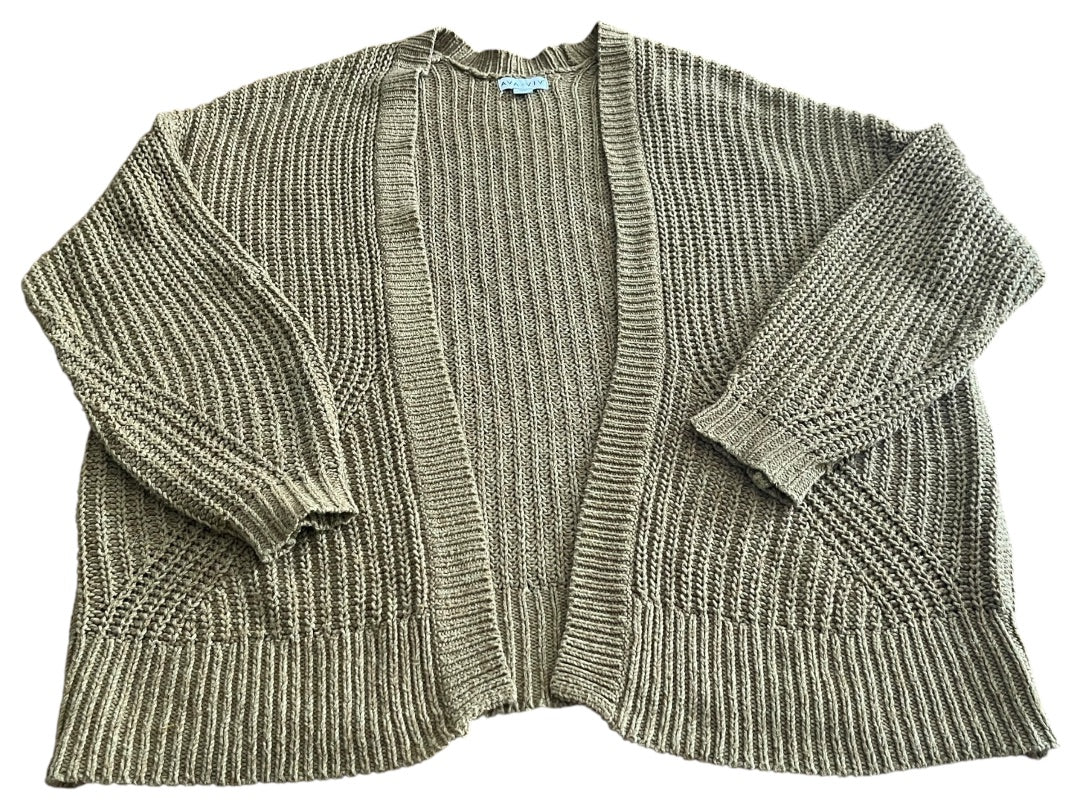 2X Ava & Viv Loose Knit Over Sized Cardigan Sweater Brown Womens Plus Size