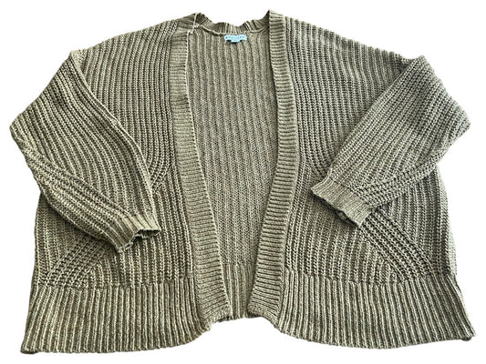 2X Ava & Viv Loose Knit Over Sized Cardigan Sweater Brown Womens Plus Size