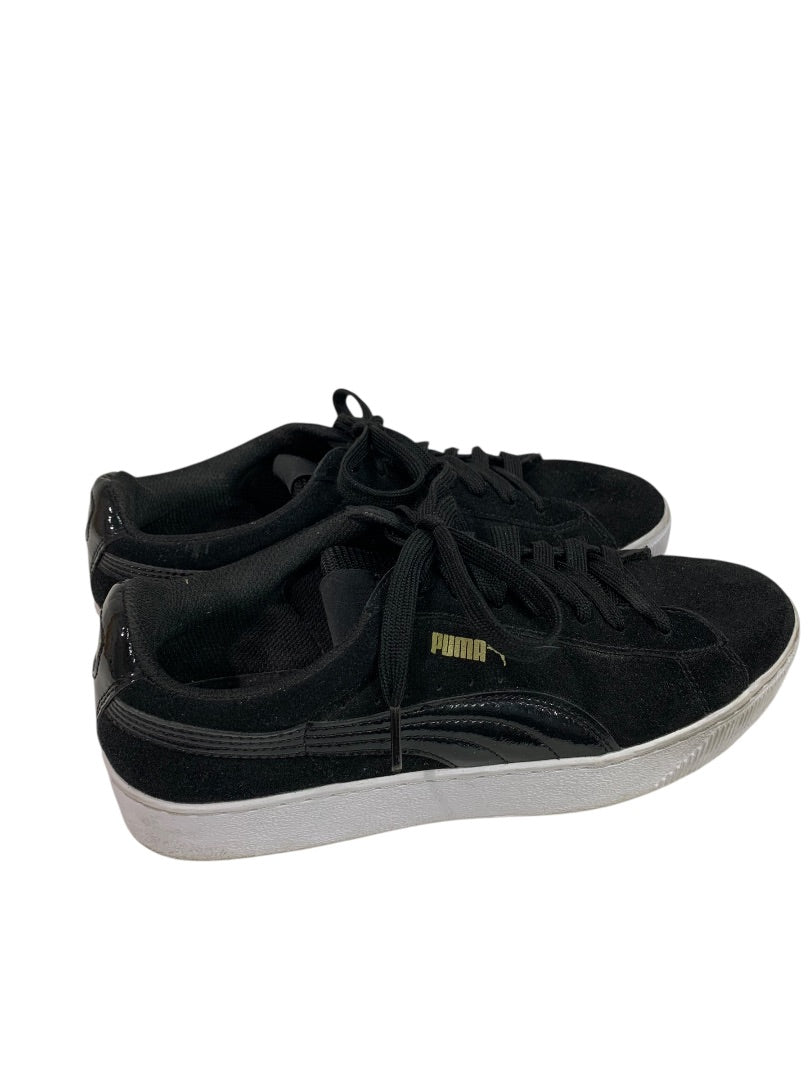Size 9.5 Puma Black Suede Platform Vikky Sneaker Womens