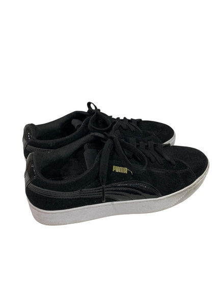 Size 9.5 Puma Black Suede Platform Vikky Sneaker Womens