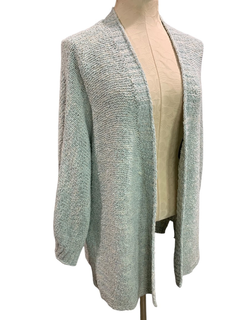 Large Pure Jill J.Jill Womens Open Soft Cardigan Sweater Blue Marled Knit