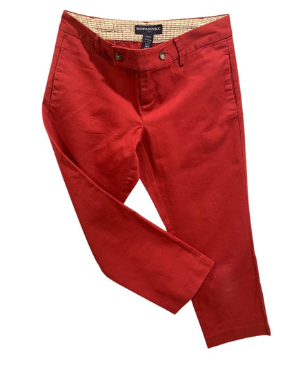 Size 0 Banana Republic Womens Barn Red Crop Capri Pants Stretch Chino