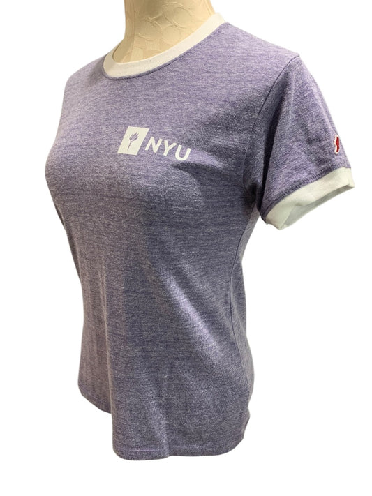 Small Original League Collegiate Outfitters NYU Womens Retro Tshirt Purple