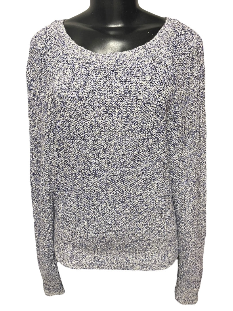 Medium Free People Womens Marled Knit Sweater Purple White