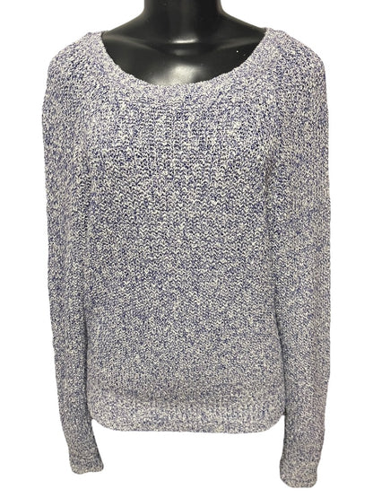 Medium Free People Womens Marled Knit Sweater Purple White