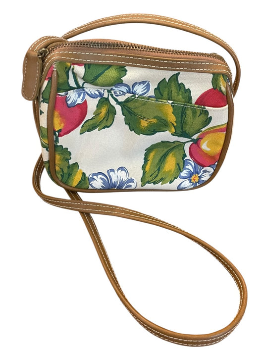 Liz Liz Claiborne Vintage Canvas Fruit & Flowers Zipper Closure Vintage Purse