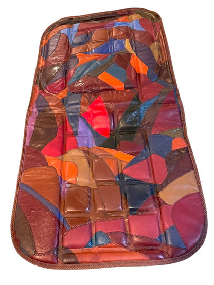 Leather Patchwork Ergo Comfort Lumbar Support Cushion Home or Auto