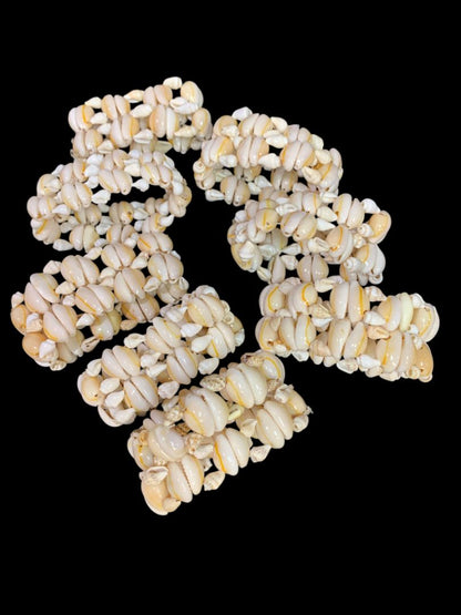 Set of 8 Seashell Napkin Rings Cowrie Shell Beach Home