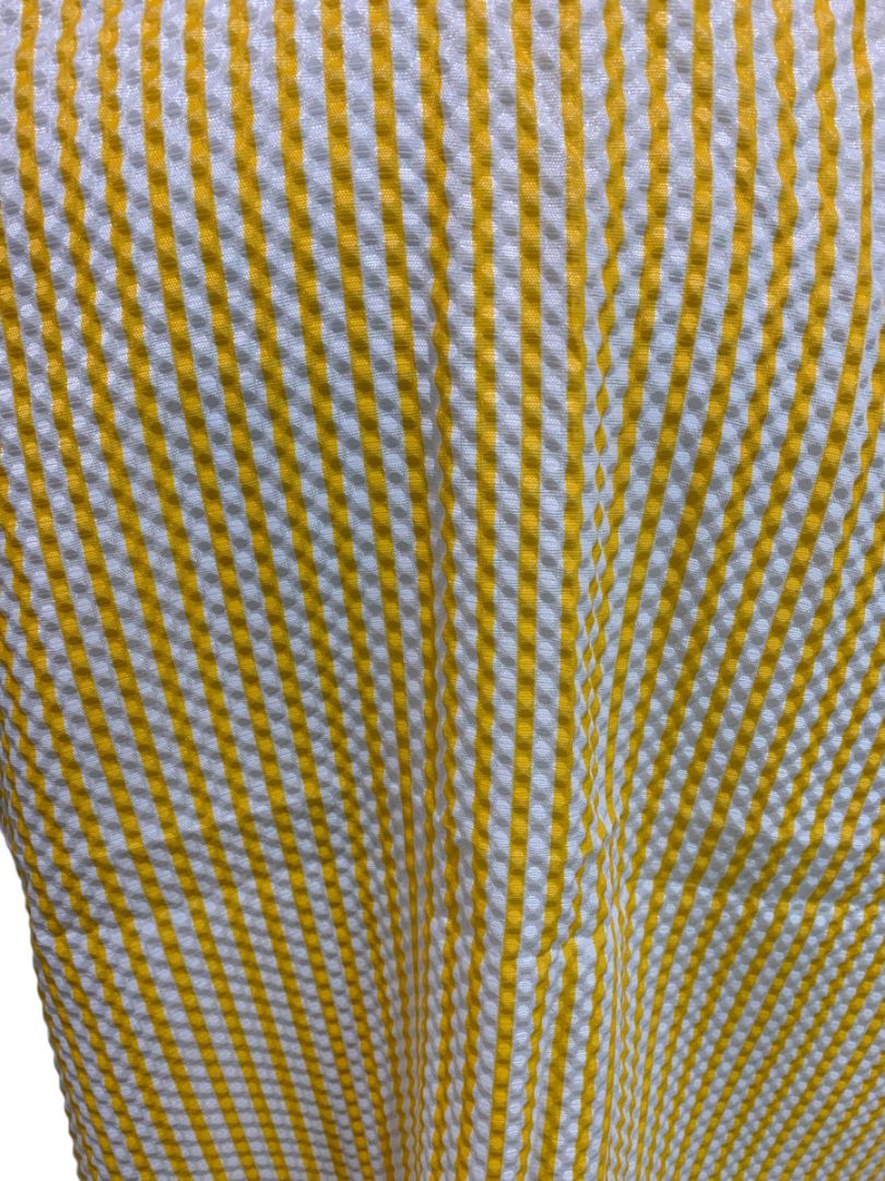 Lot of 2 Hair Styling Capes Seersucker Yellow White Gray Barber Salon