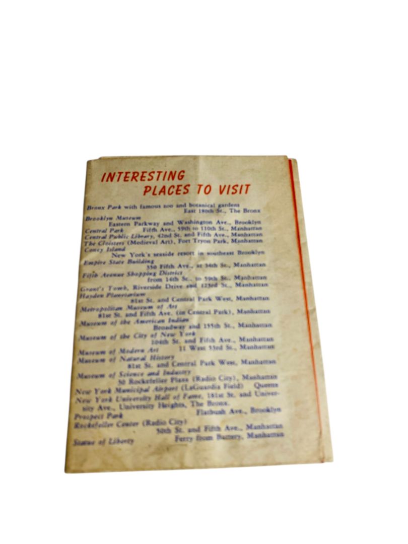 1950s Map of New York City Subway & Elevated Lines Bell System NY Telephone CO