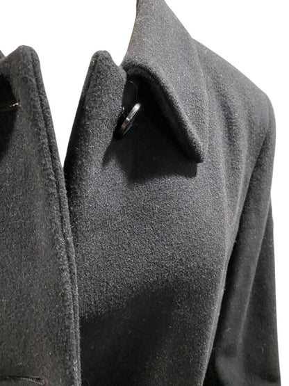 Size 14 Larry Levine Womens New Lambswool Cashmere Dress Coat Black Vintage