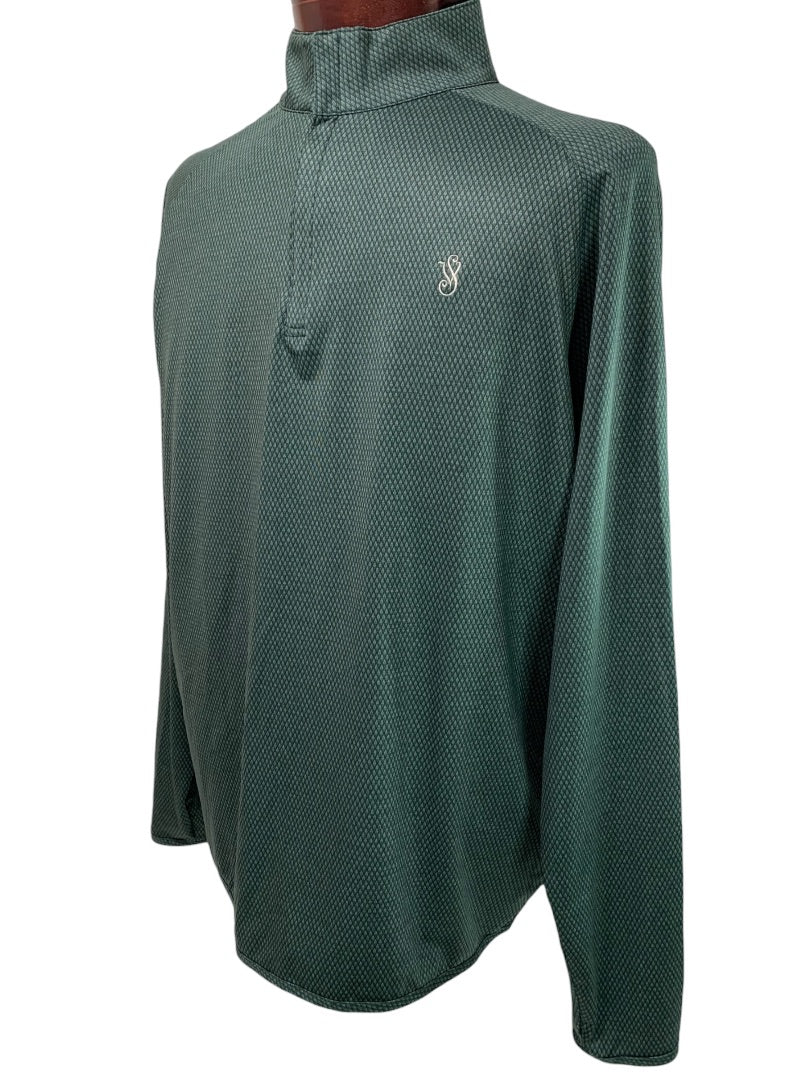 Large Peter Millar Crown Crafted Green 1/4 Zip Pullover Activewear Jacket Top