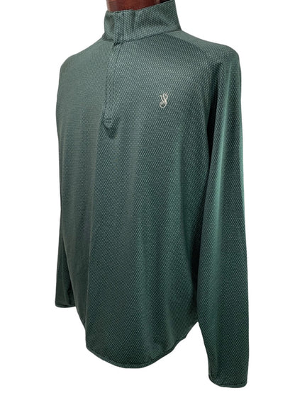 Large Peter Millar Crown Crafted Green 1/4 Zip Pullover Activewear Jacket Top