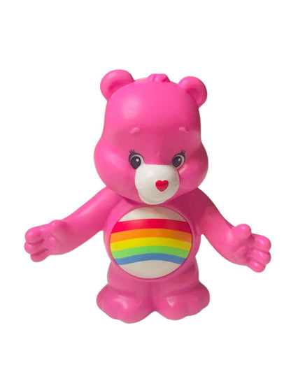 2017 Burger King Kids Meal Toy Care Bear Cheer Pink 4" Figure Figurine Rainbow