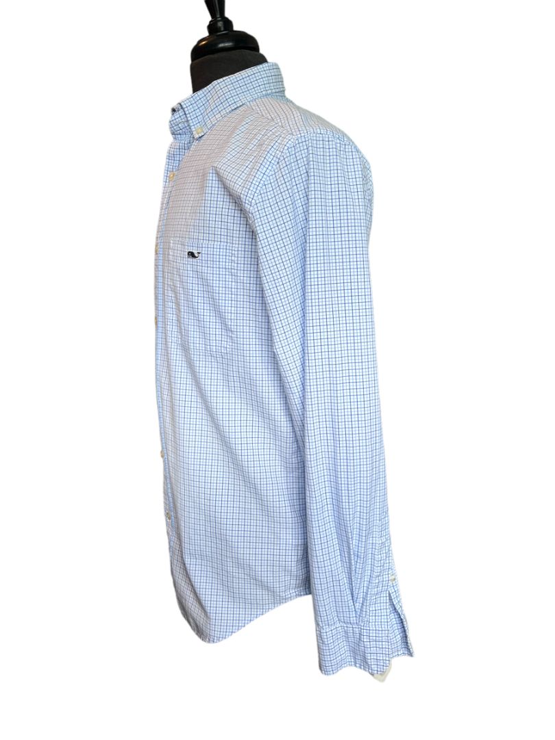 Size Medium Vineyard Vines Blue Check Classic Fit Tucker Shirt Long Sleeve