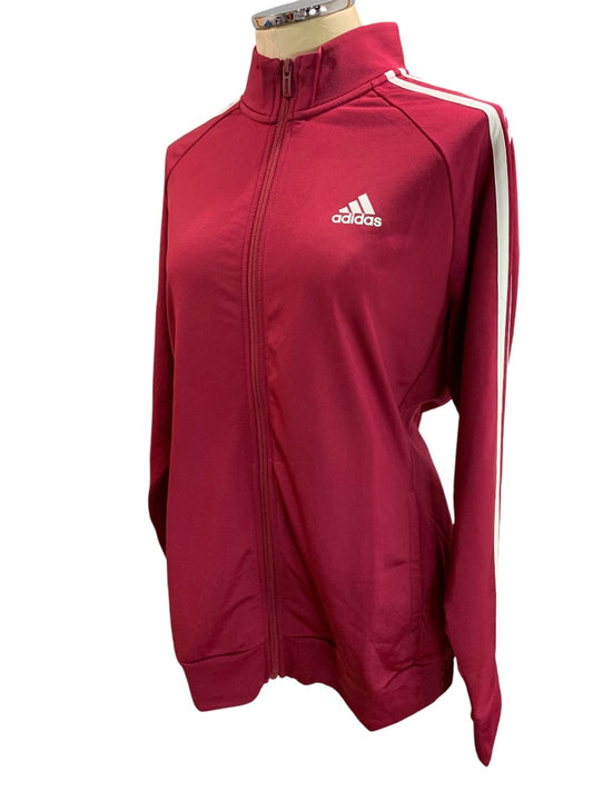 1X Adidas Womens Full Zip Track Jacket Legacy Burgundy HC9254