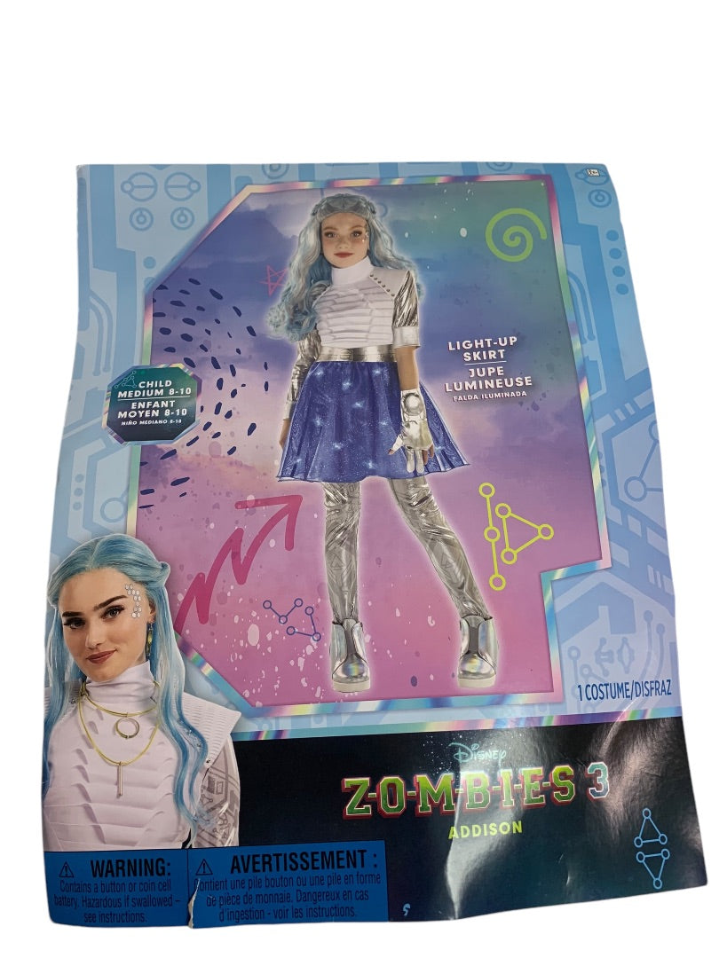 Medium (8-10) Disney Zombies 3 Addison Costume Light Up Skirt Girls