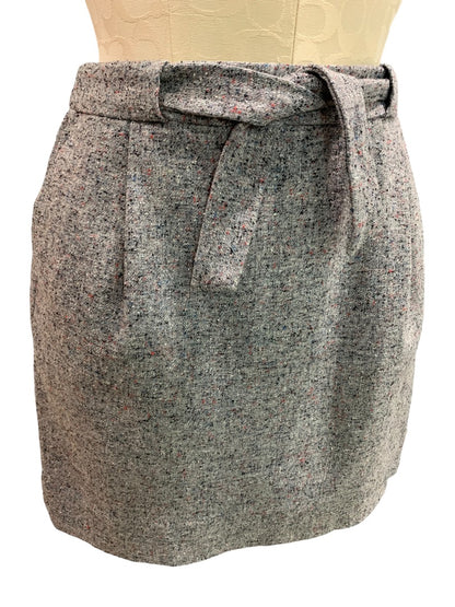 Size 6 J.Crew Skirt Wool Silk Blend Tweed Gray Lined Mini