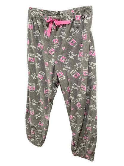 3X Bobbie Brooks Sleepwear Womens PJ Pants Fleece Coffee Print