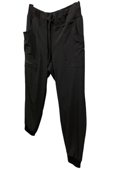 Large Heart Womens New Black Stretch Scrub Pants Jogger