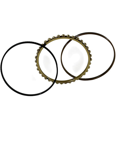 Set of 3 Mixed Metals Bangle Bracelets 2.5 Inch Inside Diameter