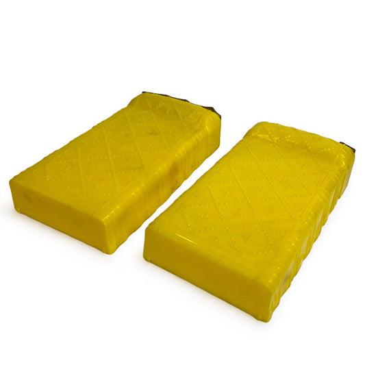 1950s Plasco Miniature Dollhouse Twin Beds Yellow 1:18 Damaged 2 Pieces