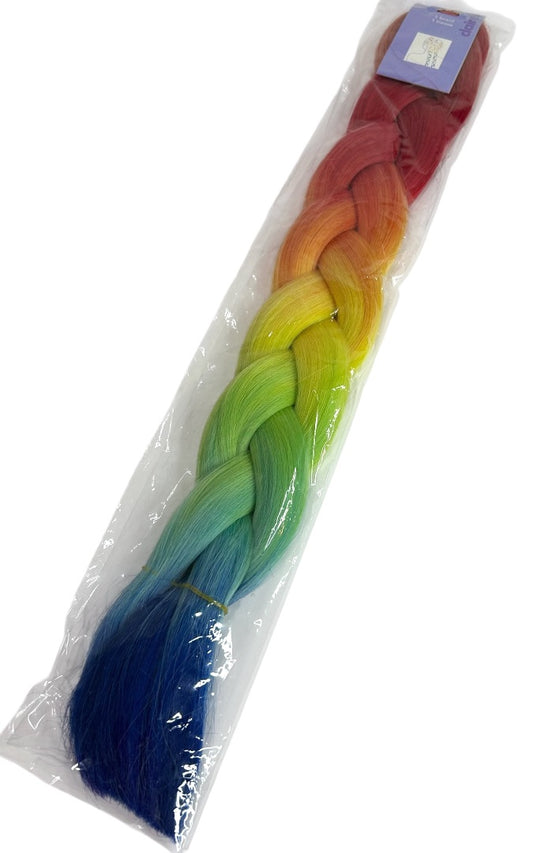 Claires New Rainbow Ombre Braid 19 Inch Synthetic Hair