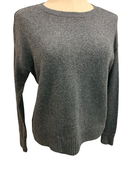 XS Loft Womens Gray Heathered Crewneck Sweater Wool Blend
