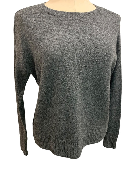 XS Loft Womens Gray Heathered Crewneck Sweater Wool Blend