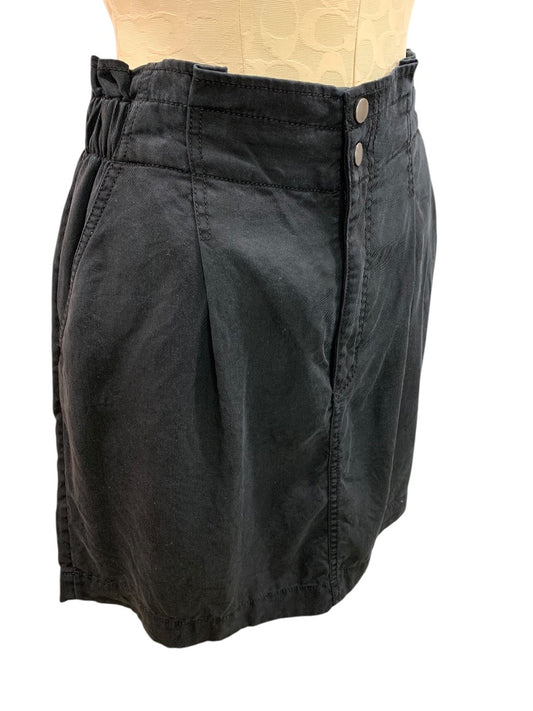 Size 4P Loft Petites Black Soft Skirt Pockets Elastic Waist Snap Zip