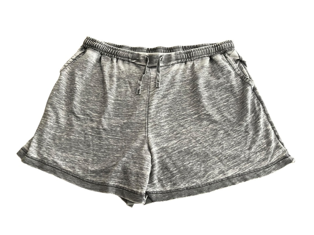 3X June & Delancey Elastic Waist Drawstring Shorts Gray Womens